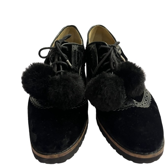 Sam Edelman Lace Up Black Velvet Dahl Oxfords size 7.5 - Picture 5 of 7